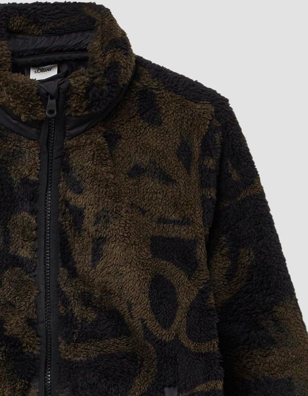 s.Oliver - Indoor-Jacke - Teddyjas - Zacht - Met All-over Print