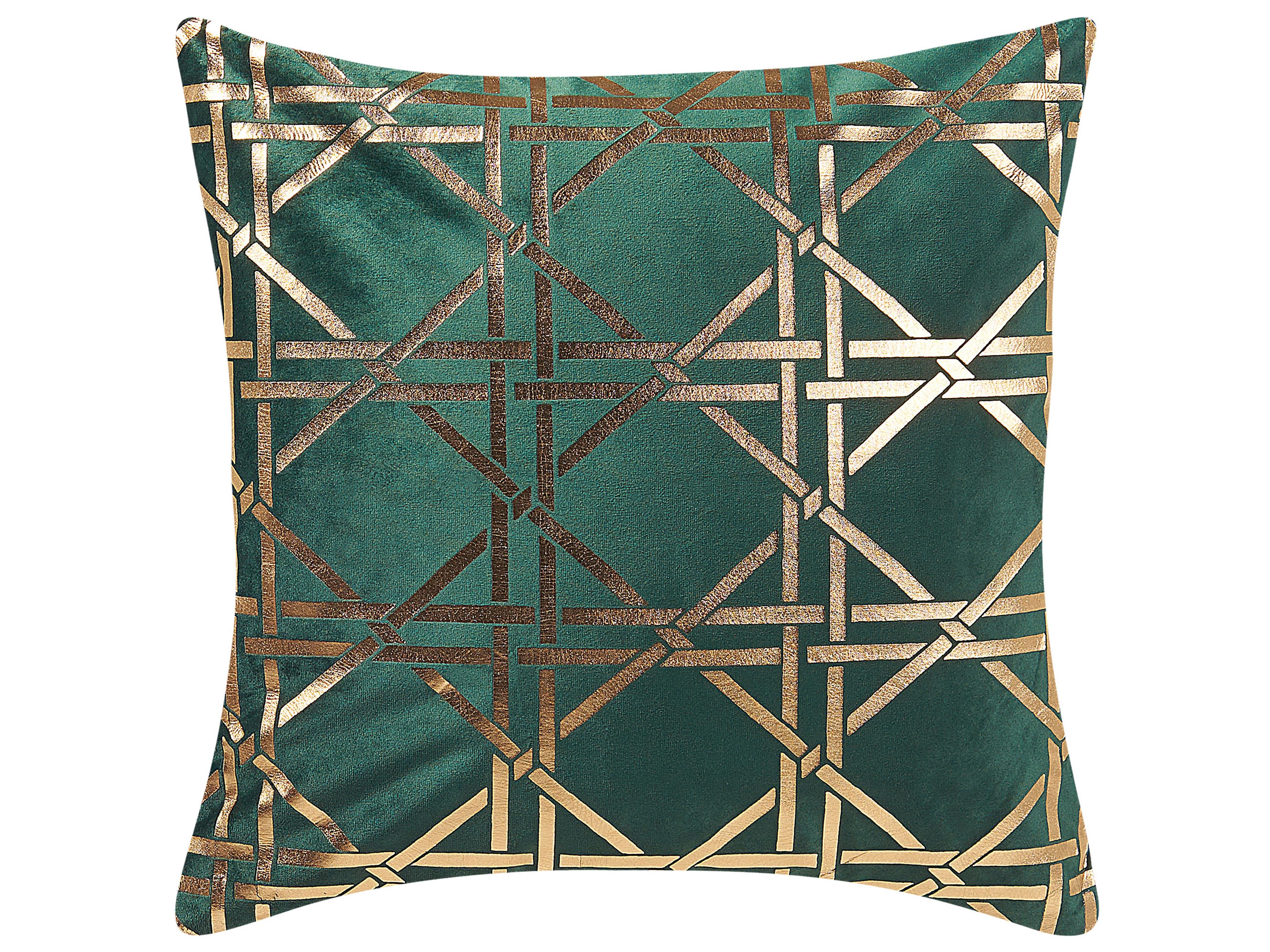 Set van 2 sierkussens CASSIA 45 x 45 cm Donkergroen geometrisch patroon