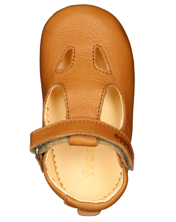 Leder-Krabbelschuhe ALICE in cognac