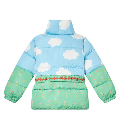 Stella McCartney Kids Dynejakke - Blå/ Grøn m. Skyer