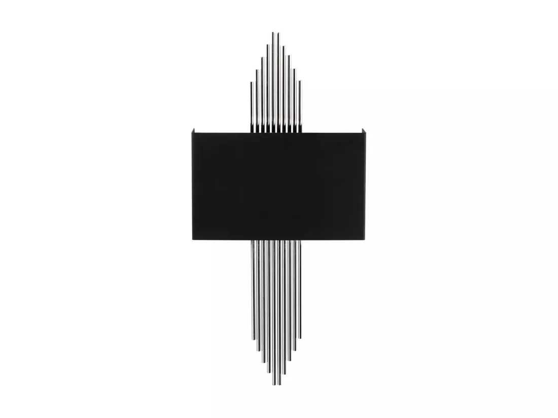 Applique art déco en métal noir et argenté - L. 22 x H. 75 cm - SANGARIUS
