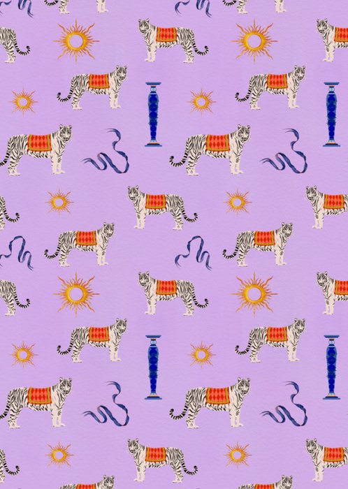 Greetz | Verjaardag | White Tiger Pattern