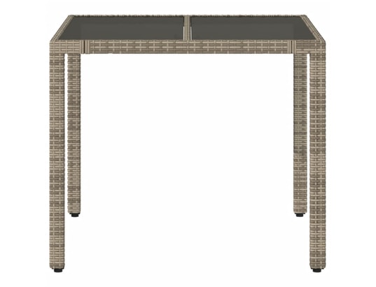 VIDAXL - Table de jardin dessus en verre gris 90x90x75 cm résine tres...