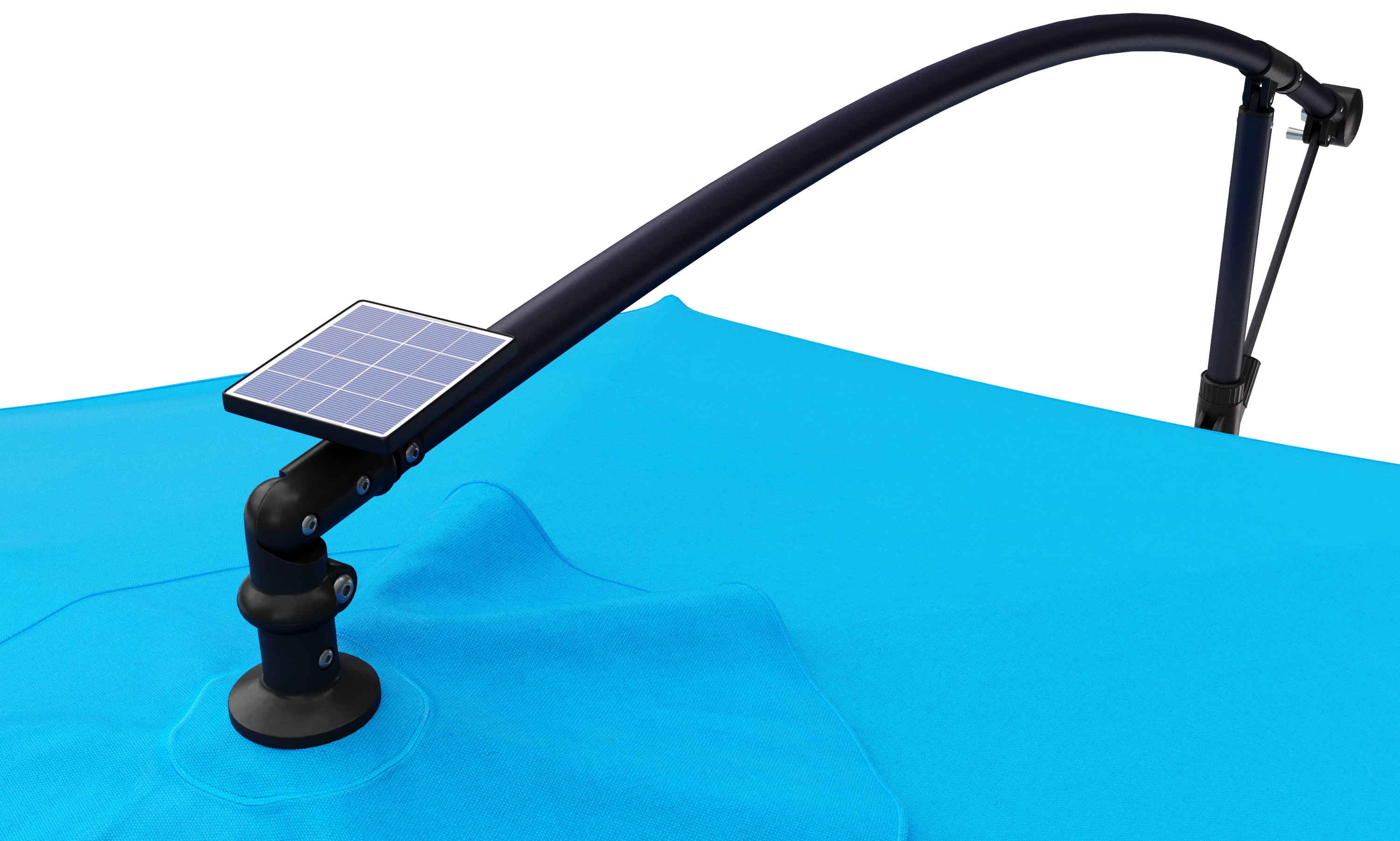 Sonnenschirm Ampelschirm BAY mit LED 300 cm blau