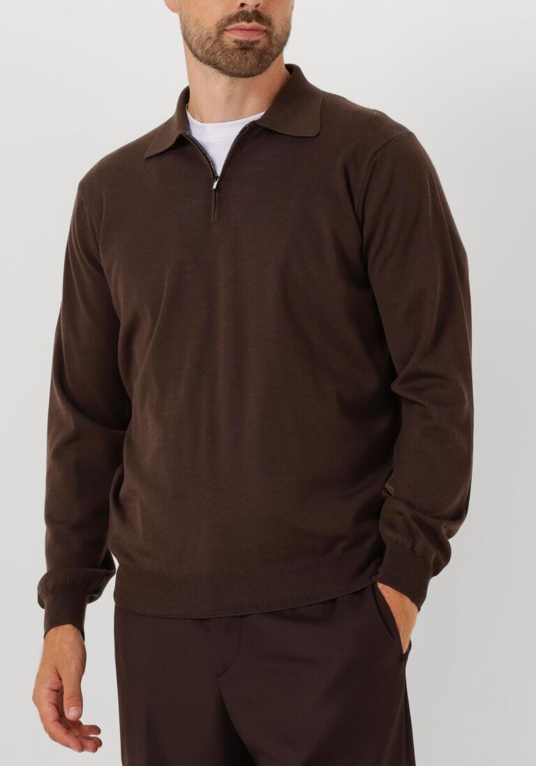 bruine filippo de laurentiis trui polo zip ml r merino
