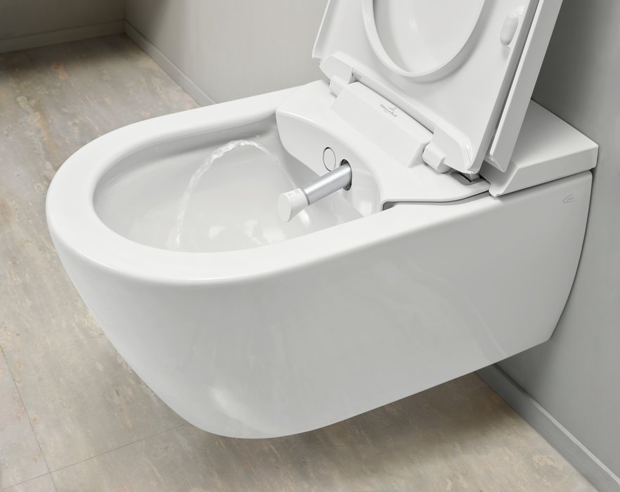 Villeroy & Boch ViClean douche wc randloos met verwarming en warme-luchtföhn wit glans