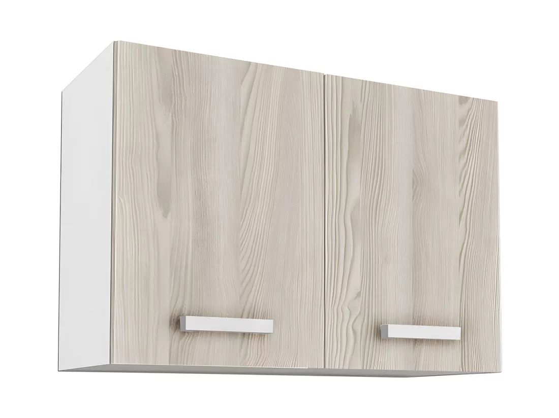 Cuisine complète d'angle réversible - Avec plan de travail 168 x 248 cm - Naturel clair et Blanc - TRATTORIA