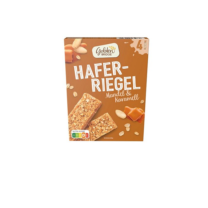 GOLDEN BRIDGE Haferriegel 140 g, Mandel & Karamell