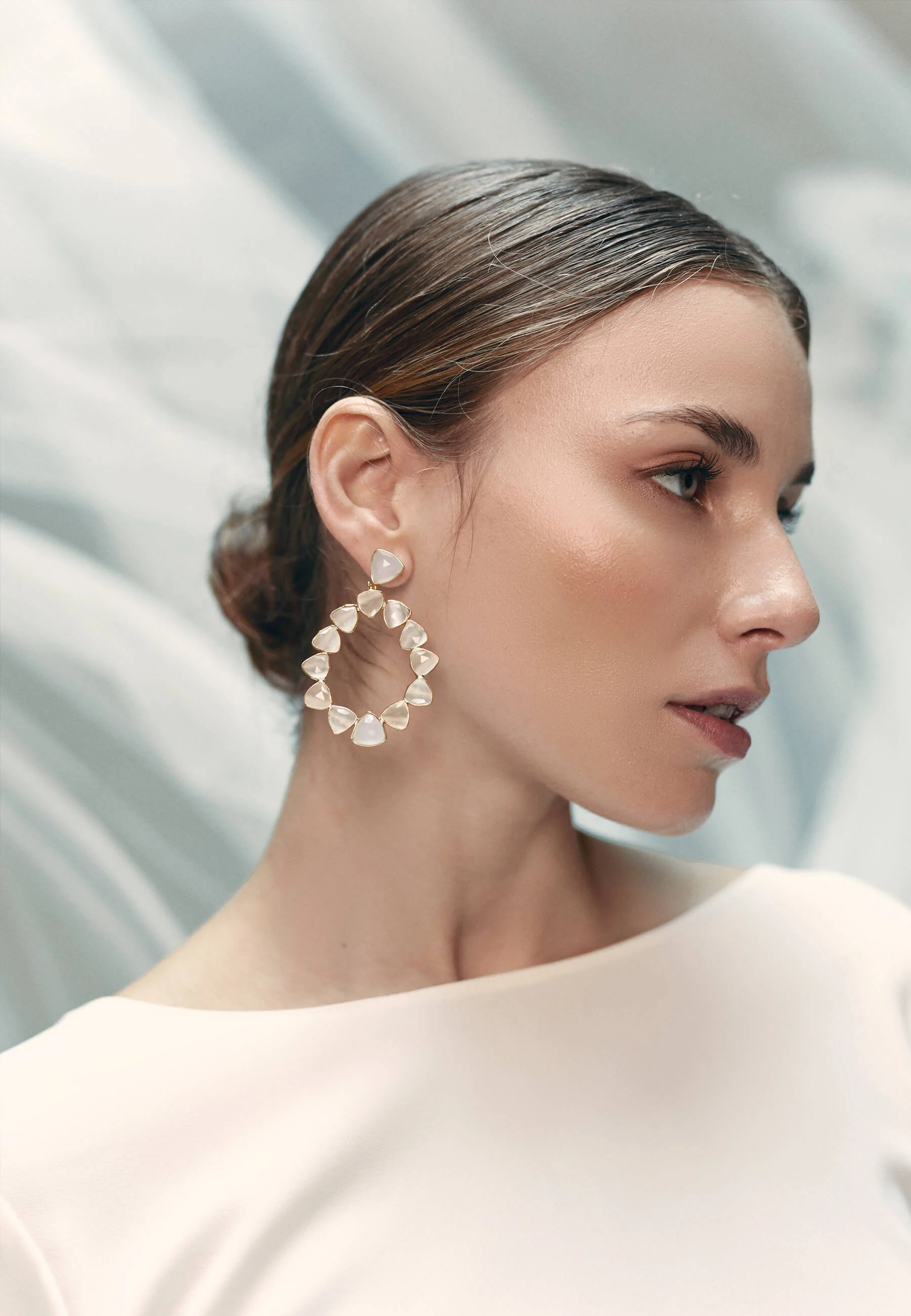 PALMIRA - Boucles d'oreilles pierre de lune | Bleu