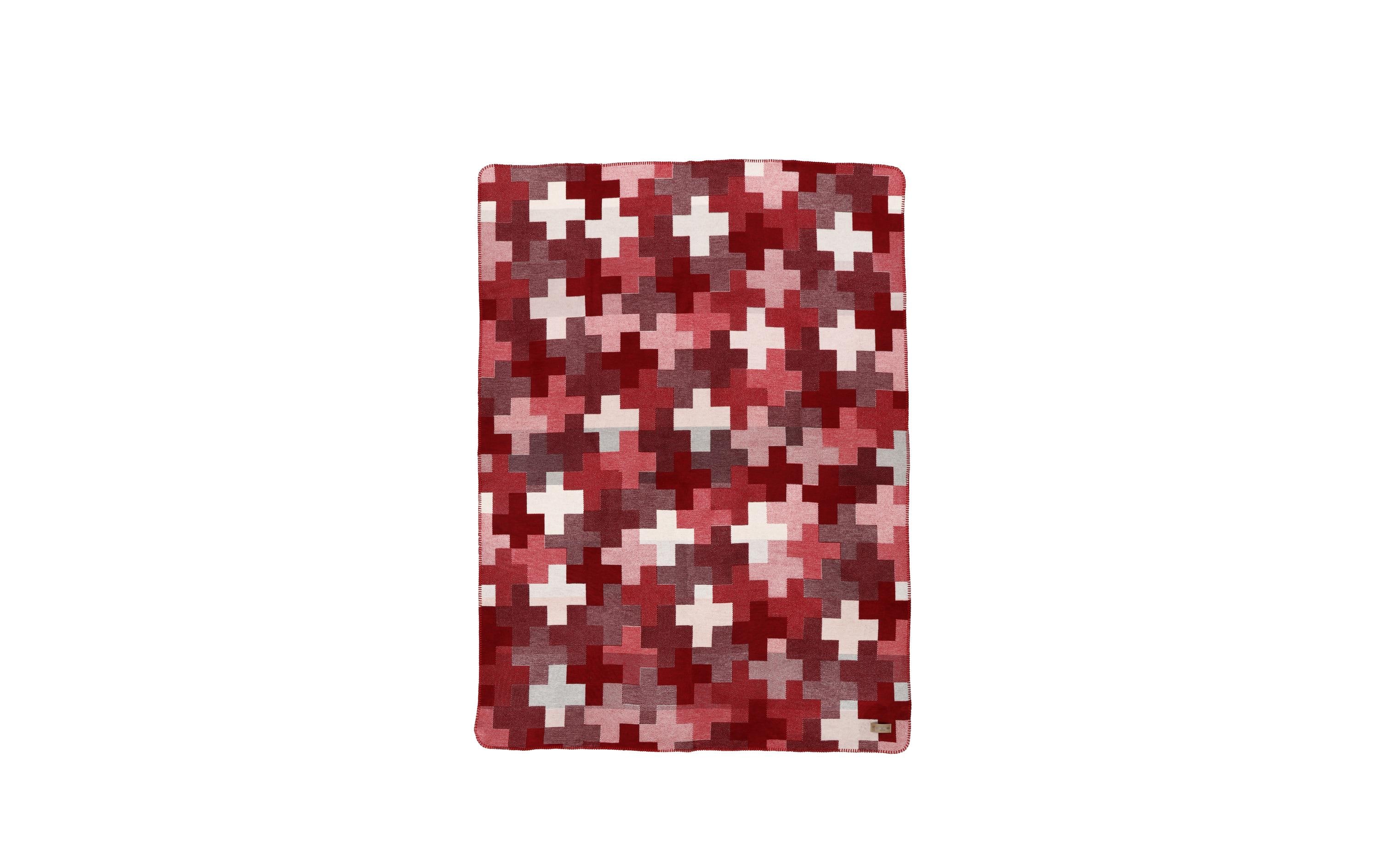 Decke Swiss Art Schweizer Kreuz 150 x 200 cm, Rot/WeissTagesdecke mit Motiv