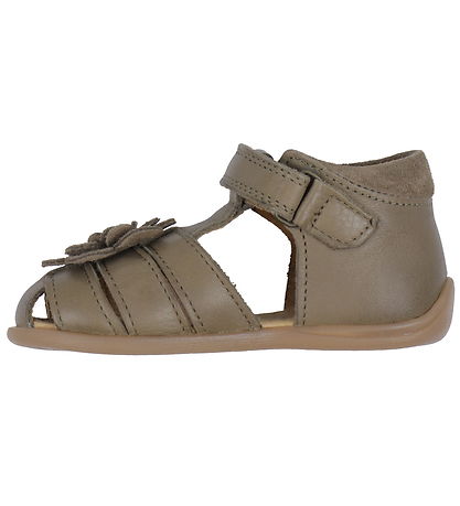 Pom Pom Sandalen - Starter Flower Klettband - Latte