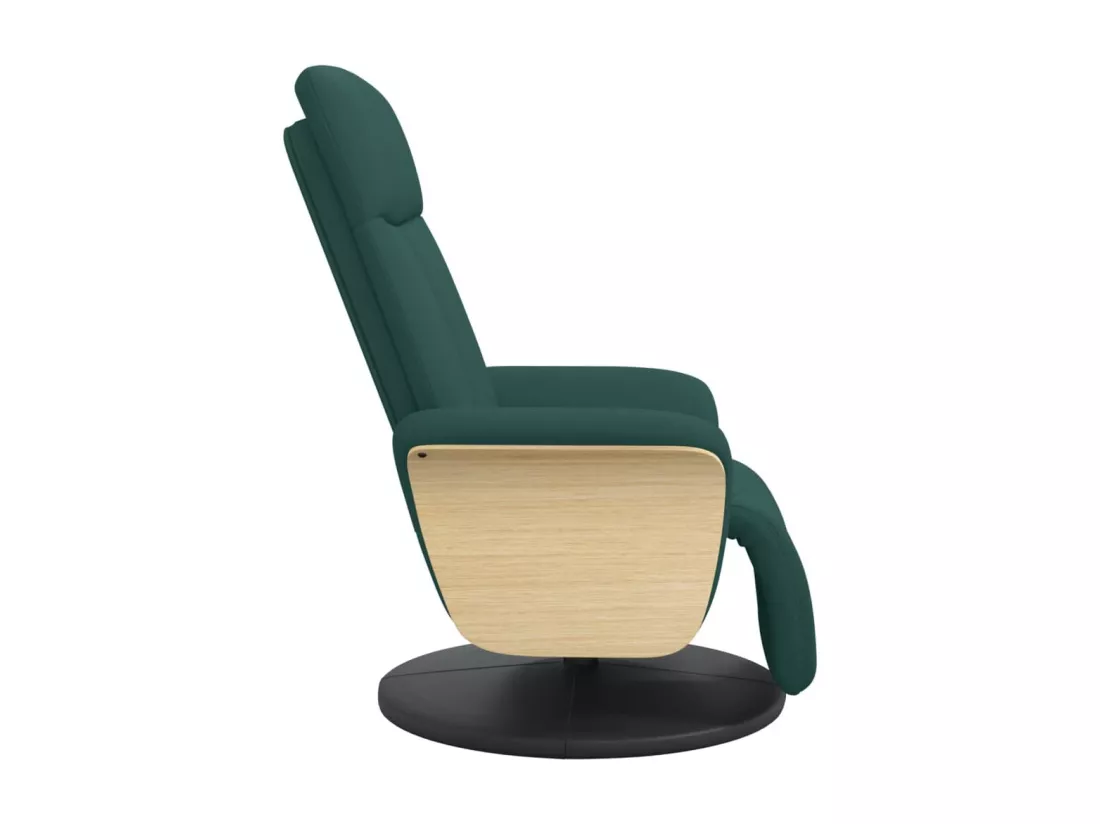 Fauteuil inclinable avec repose-pieds vert foncé tissu