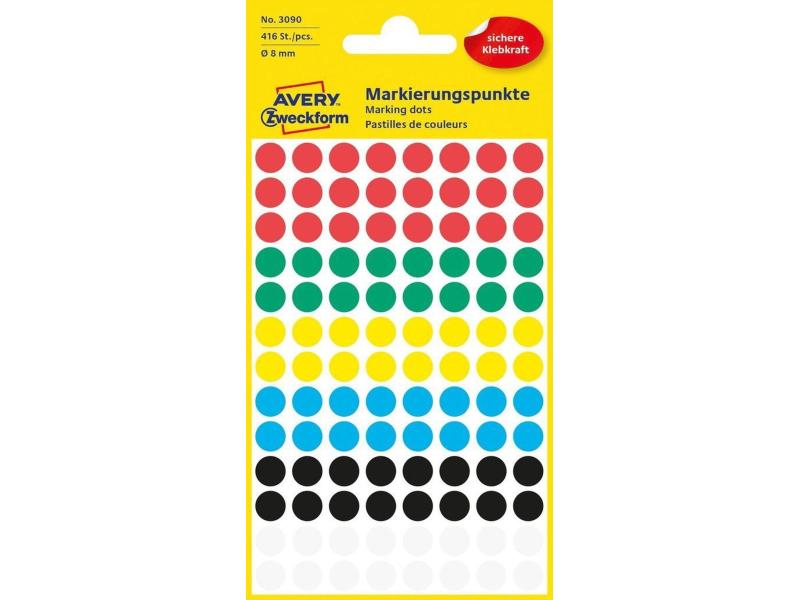 Avery Zweckform Klebepunkte 8 mm Mehrfarbig Markierungspunkte Sticker