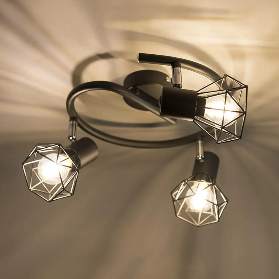 Qazqa opbouwspots mosh zwart e14