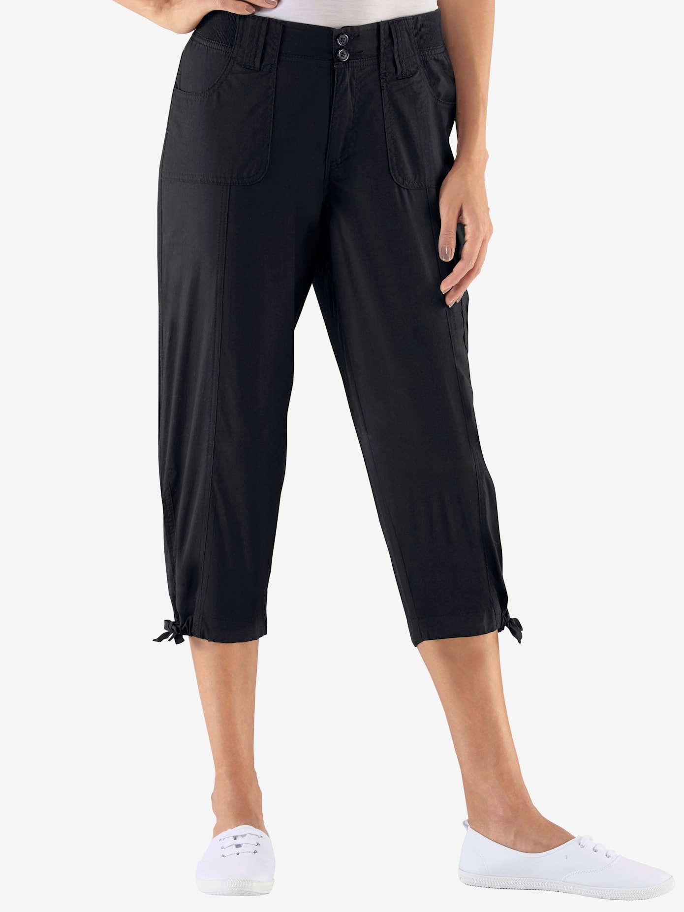Corsaire sportif ceinture élastique cotelée