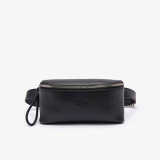 Pochette façon banane en cuir Sacs banane - Noir - Lacoste - Unisex