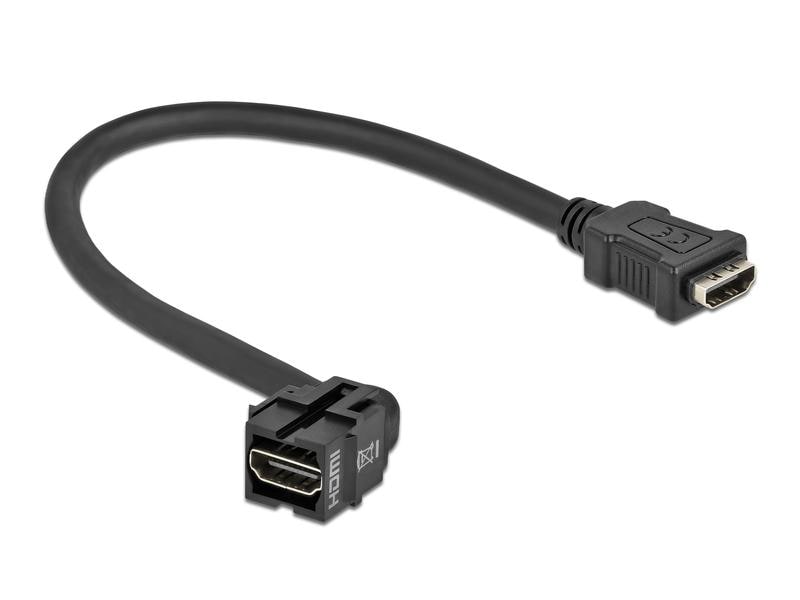 Delock Keystone-Modul HDMI Buchse – HDMI Buchse Schwarz Delock Keystone Modul HDMI Buchse 250° > HDMI Buchse mit Kabel schwarz