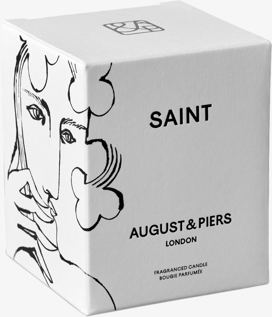 witte august & piers geurkaarsen saint 90gr - scented candle