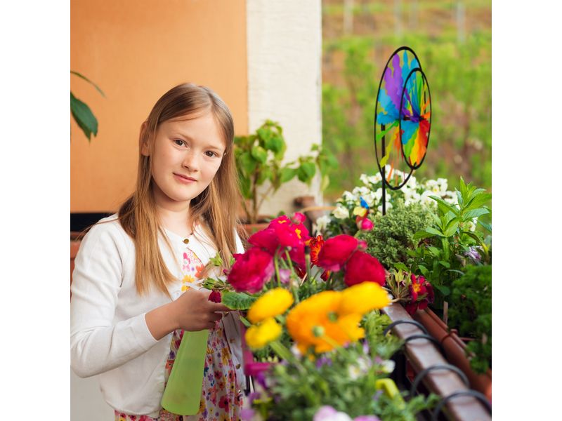 relaxdays Windrad Regenbogen 2er Set 86 cm Regenbogenrad