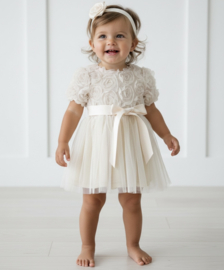 Rosalie Bloom Baby Dress - beige (verzenddatum 27 feb)