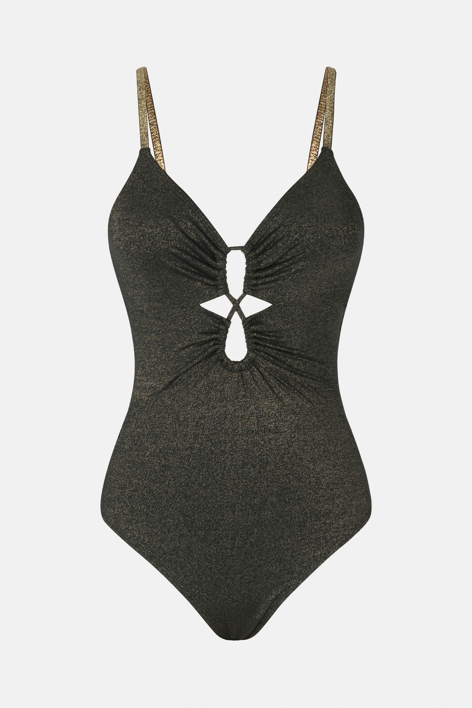 Maillot de bain une pièce à cordon de serrage à glissière métallique