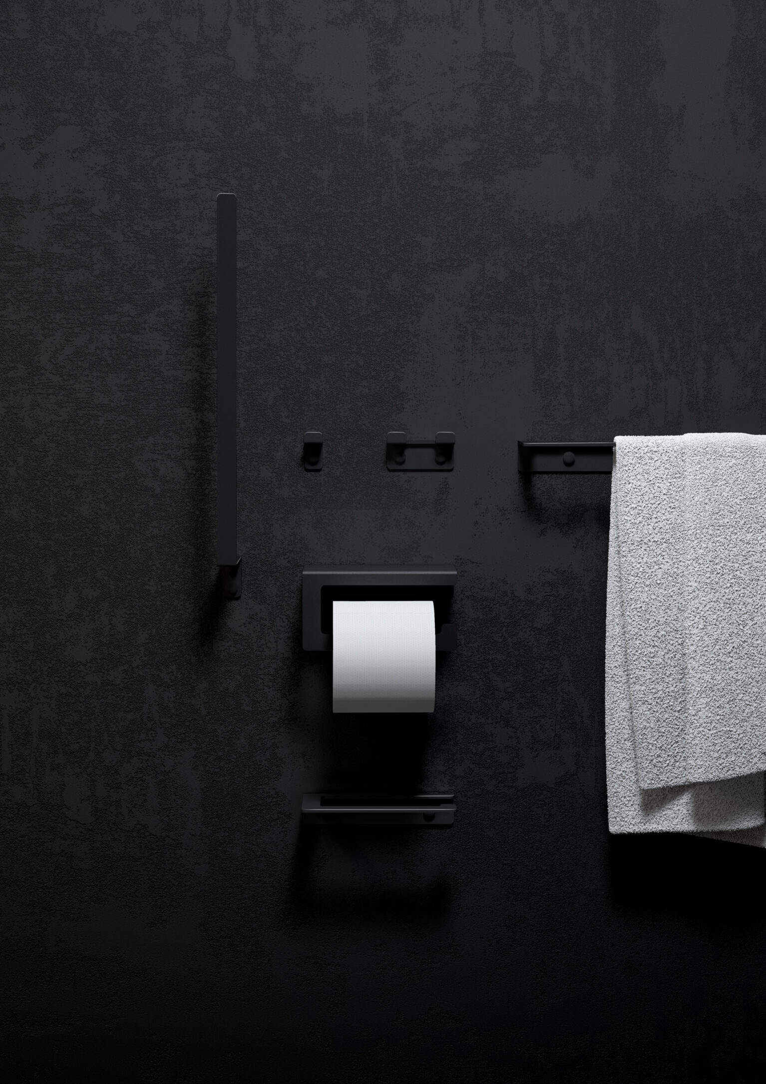 Clou Fold toiletrolhouder met cover zwart mat