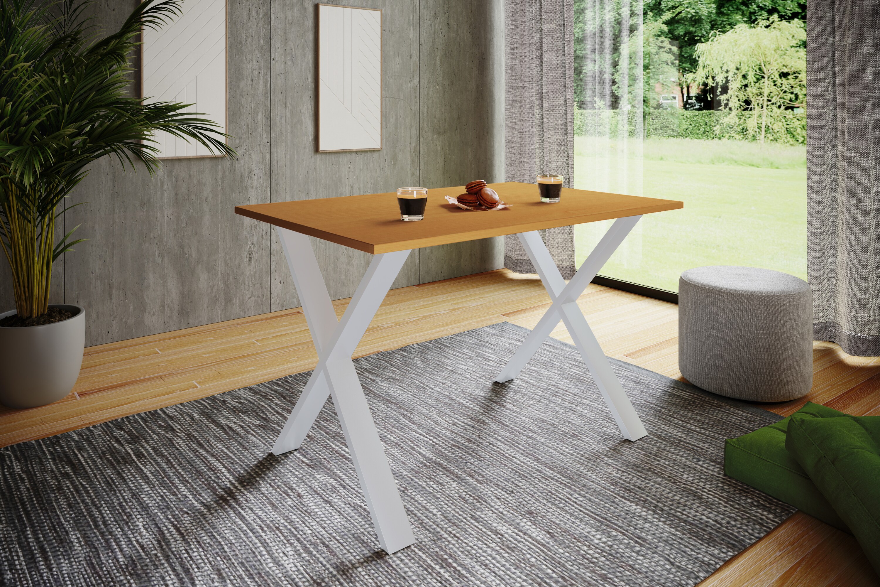 VCM Premium Holz Esstisch Küchentisch Speisetisch Tisch Xona X Weiß