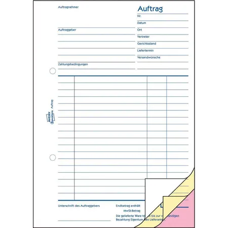 Avery Zweckform 1726 Auftrag, A5, selbstdurchschreibend, 3x40 Blatt