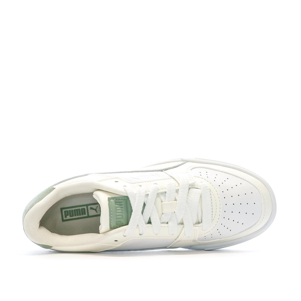 Puma Baskets Blanche/Ecru/Vert Femme Puma 394749-01