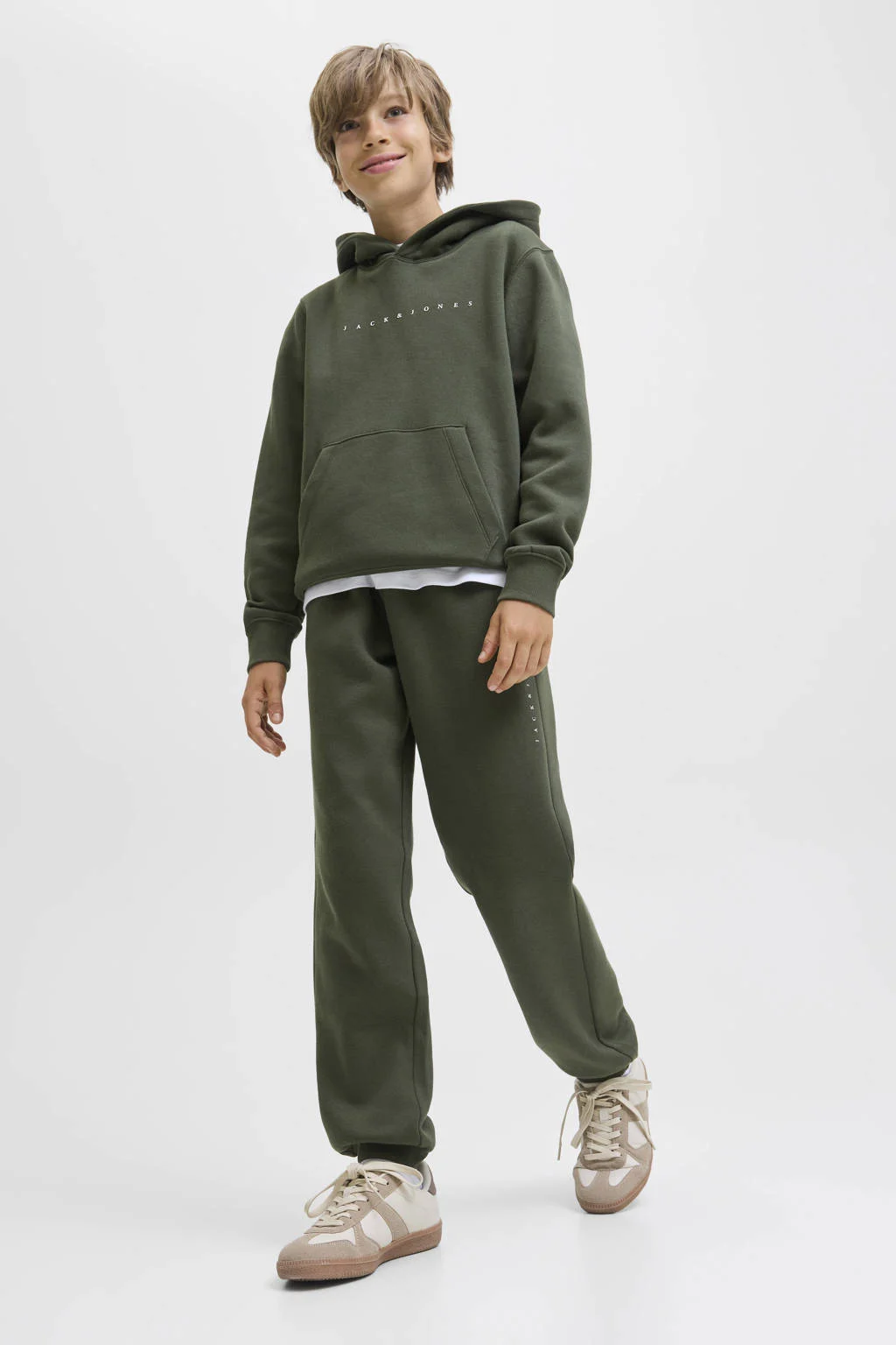 JACK & JONES JUNIOR slim sweatpant donkergroen