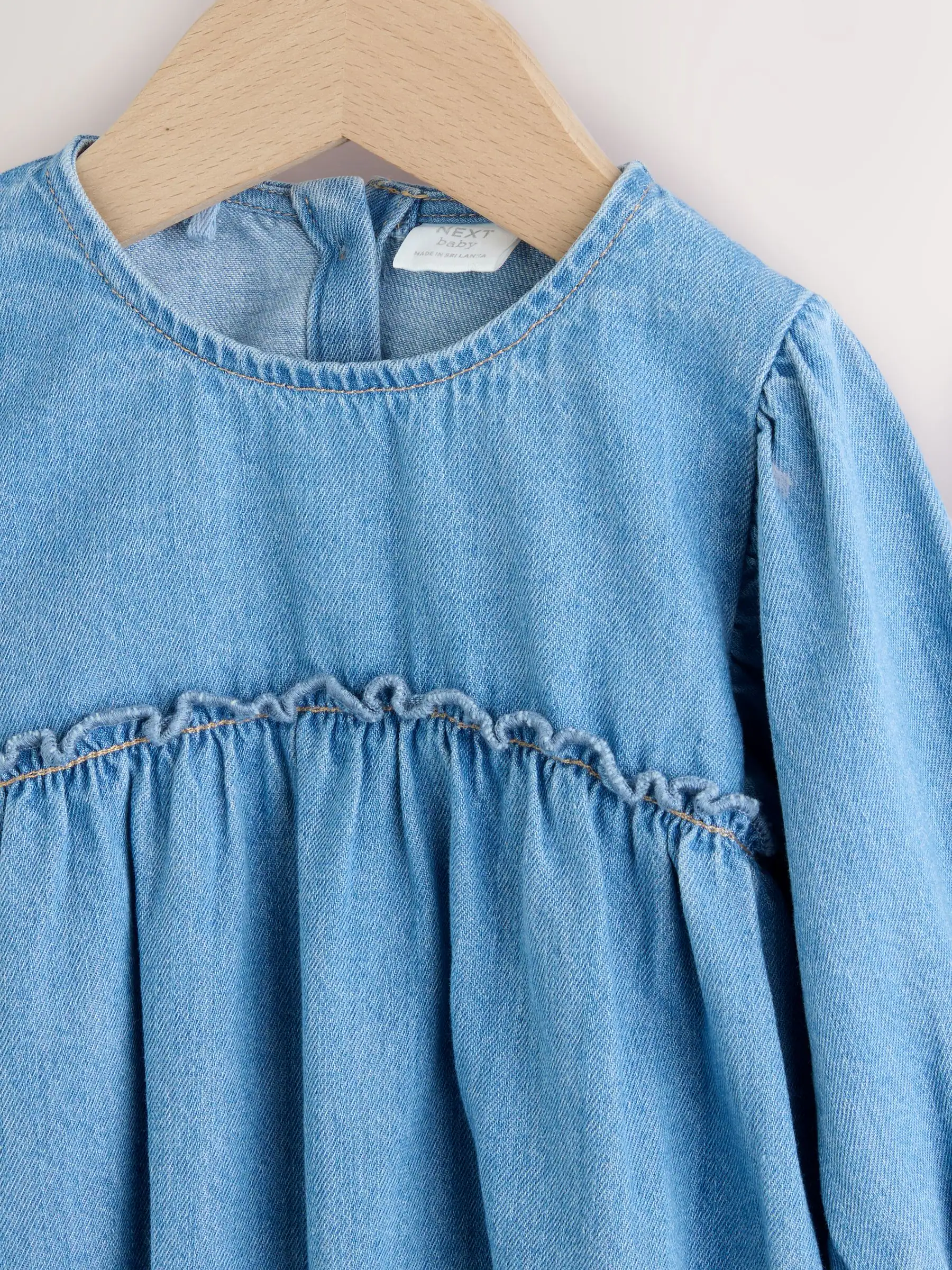 Denimblauw - Babyrompers met bloemenprint Set 2 -delig met maillot (0mnd -3jr)