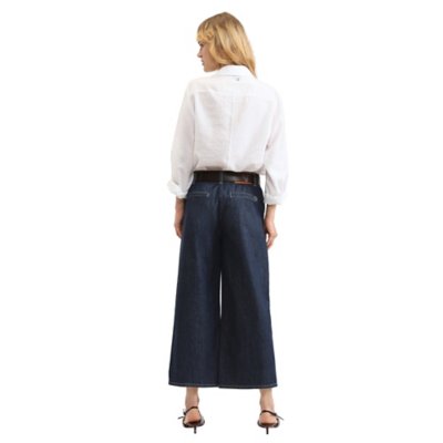 Jean femme Large Cropped Ceinture PLEASE