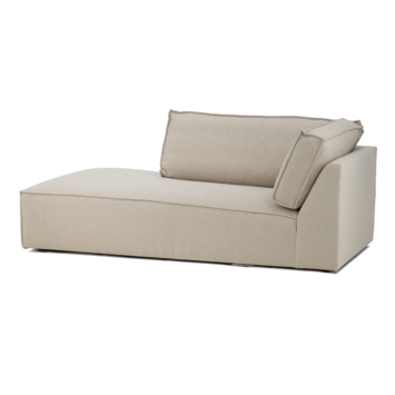 KARWEI modulaire bank James eindstuk hoek lang links grof geweven beige polyester