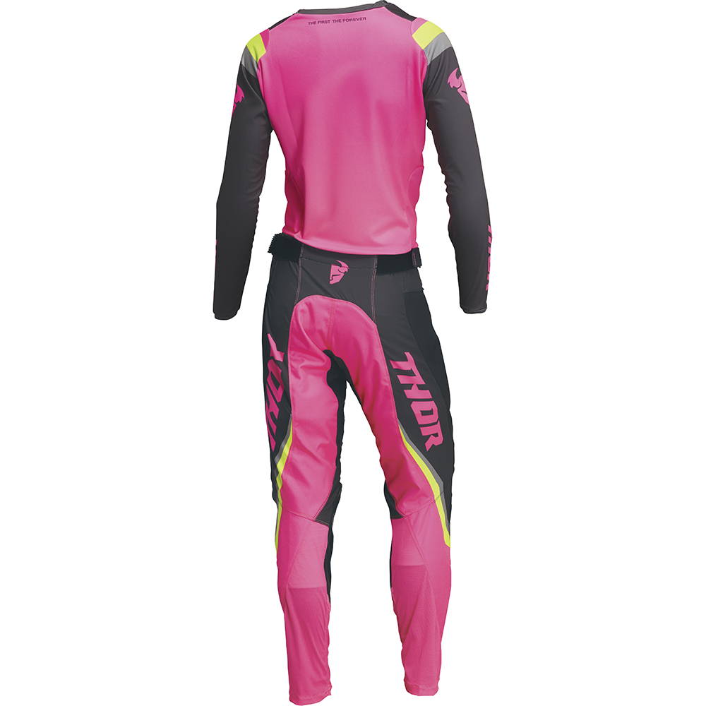 Thor Motocross - Maillot femme Pulse Rev Charcoal / Rose fluo