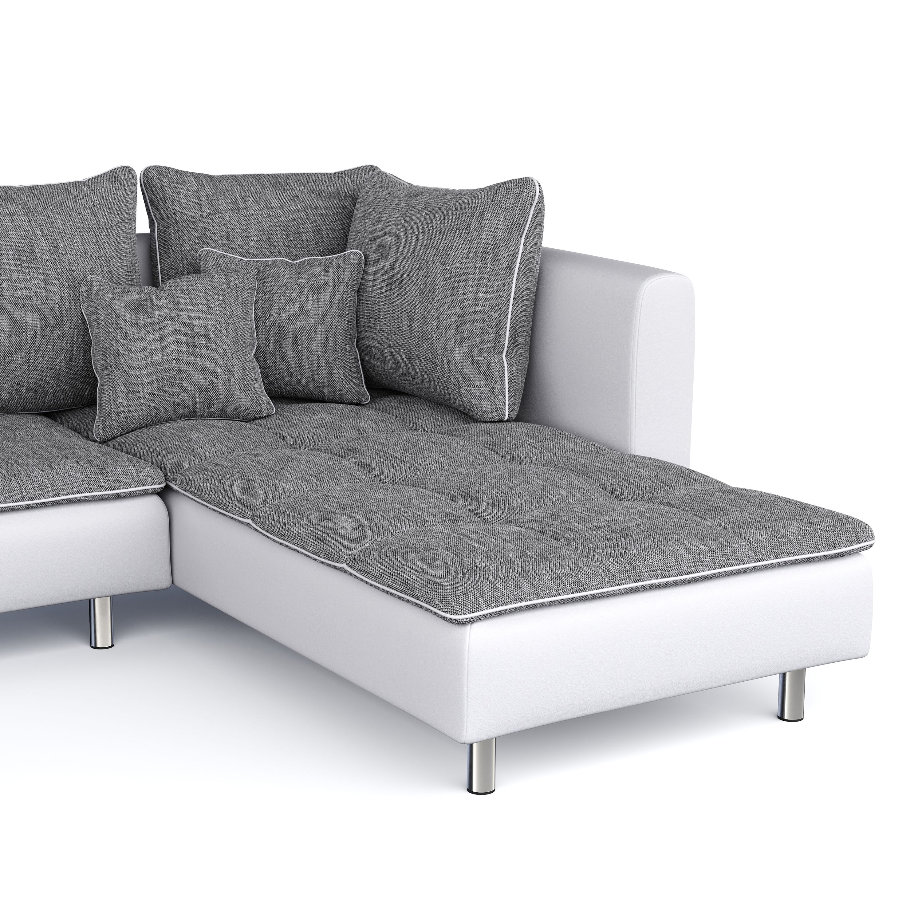 Ecksofa VEGAS grau/weiss