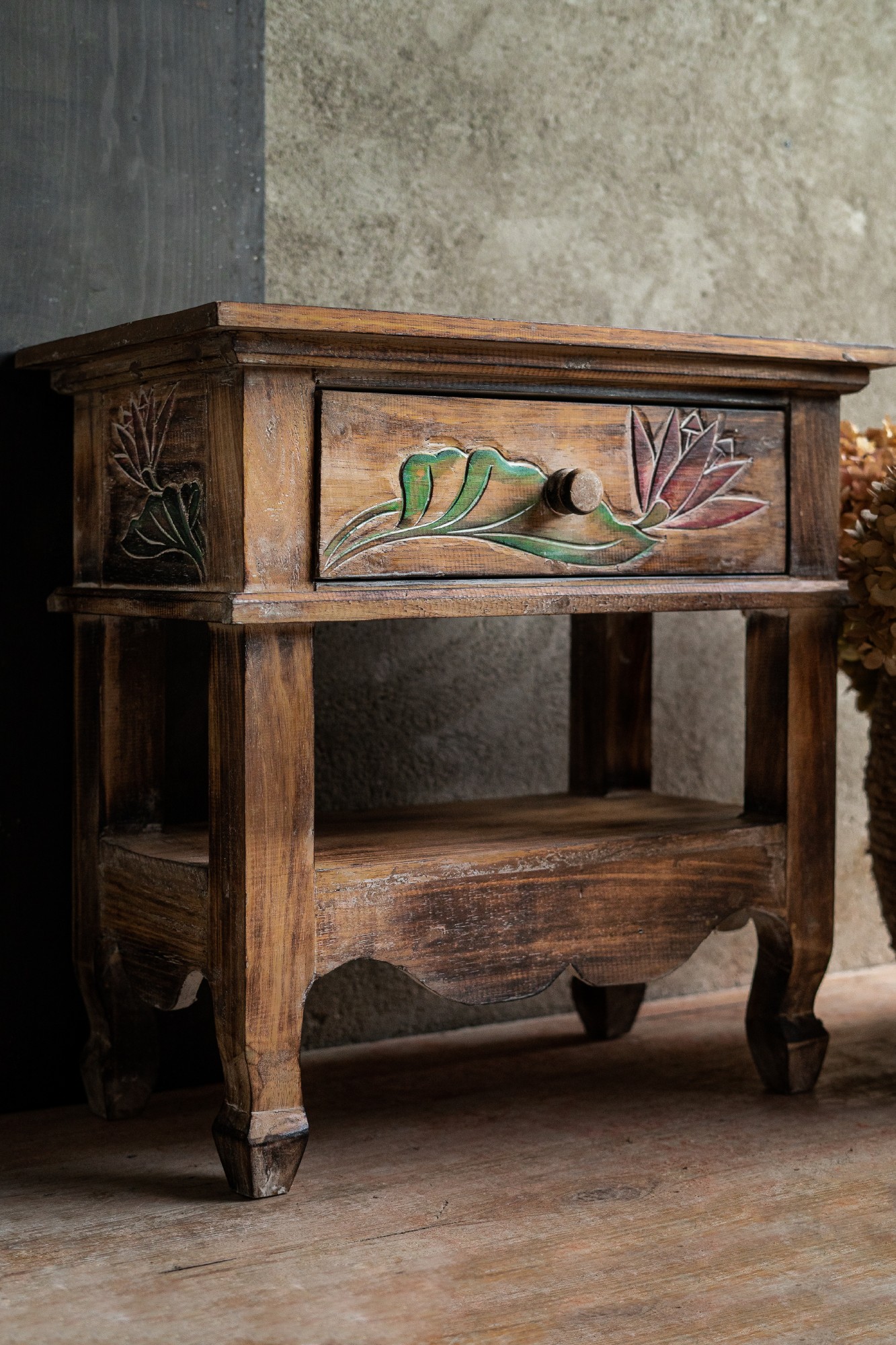 Schubladenkonsole 'Seelilie', braun, B 49 cm, H 50 cm, L 29 cm von fischer's lagerhaus