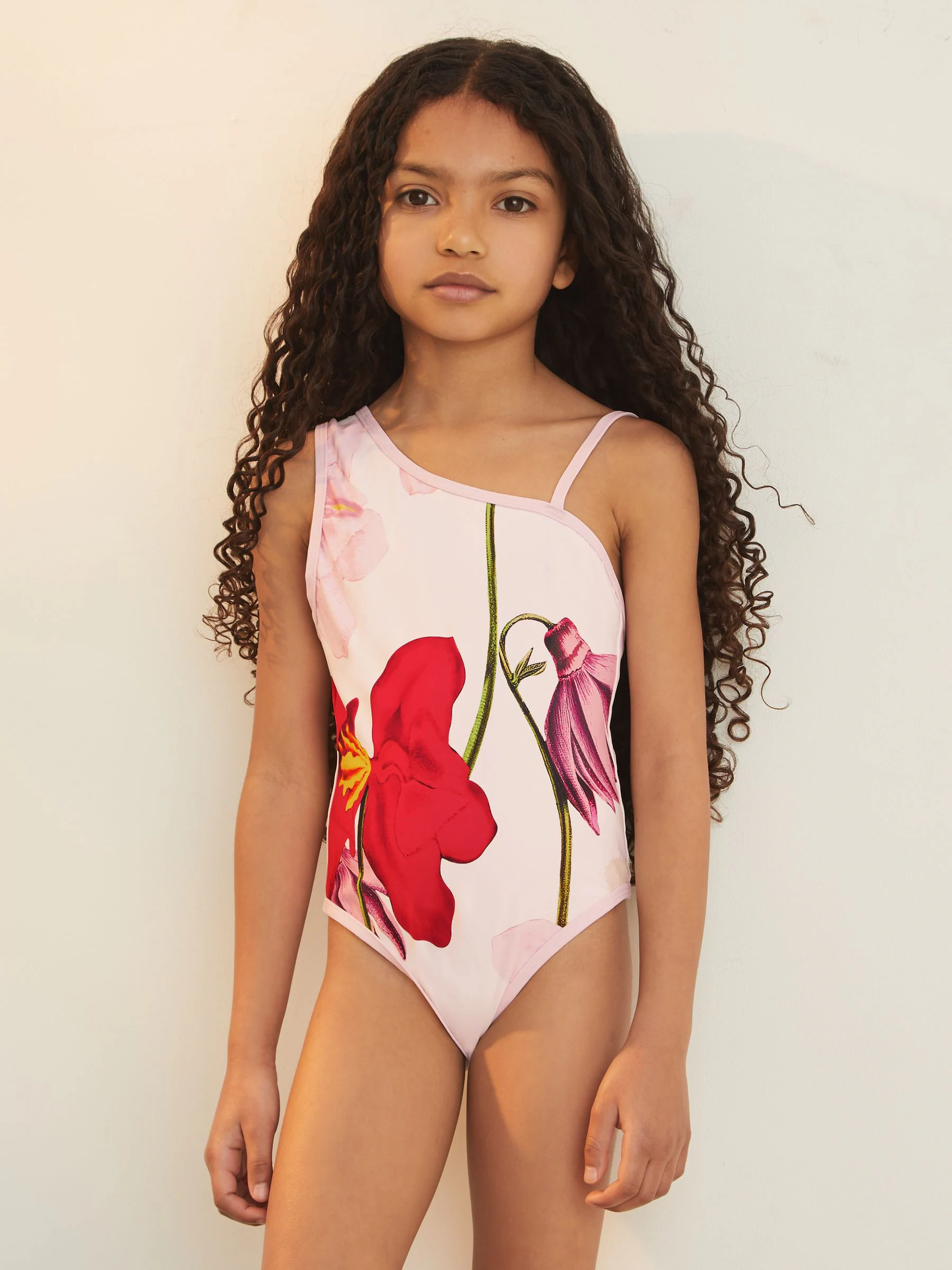 Reiss Layla Reiss | NYBG Floral One-Shoulder Swimsuit