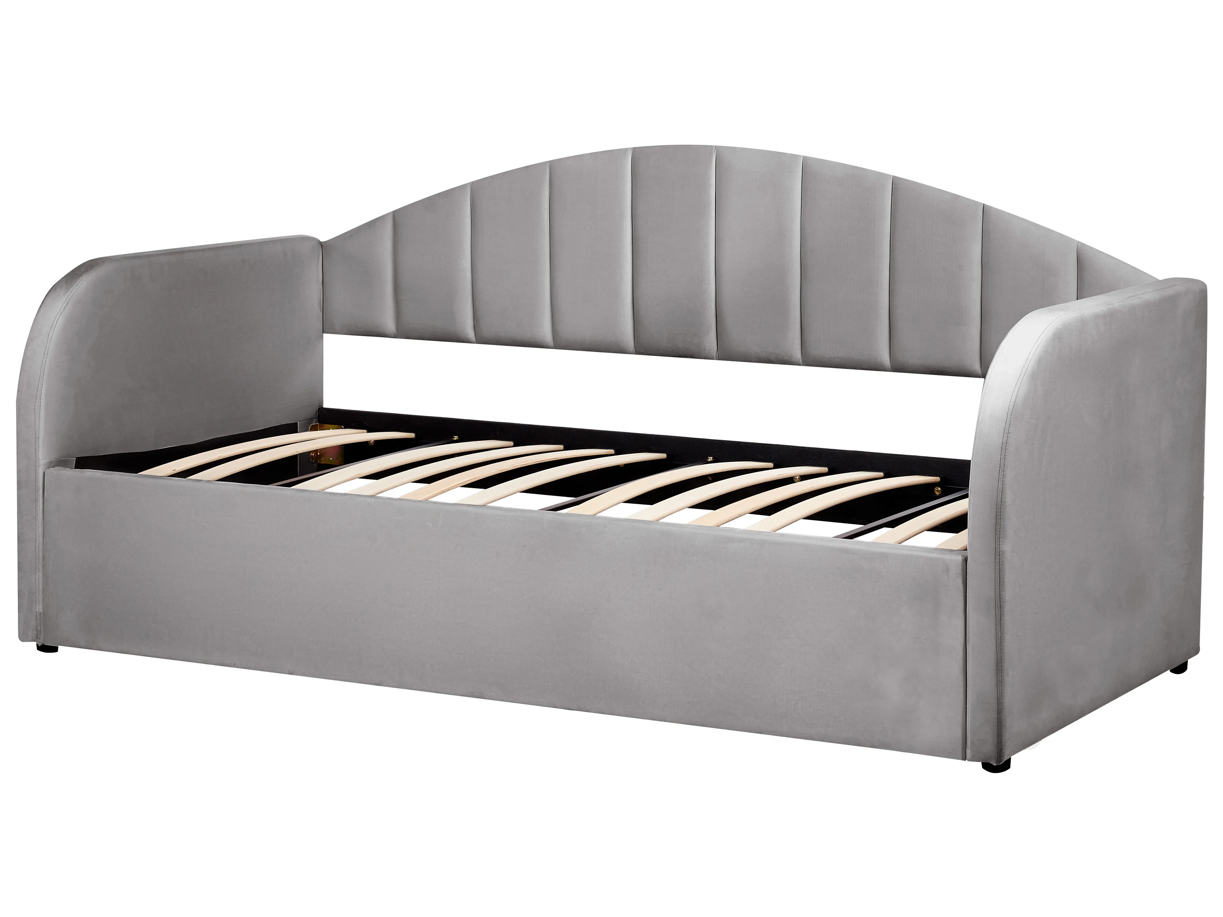 Onderschuifbed Fluweel EYBURIE 90 x 200 cm Grijs