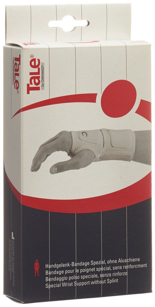 TALE Handgelenk Bandage ohne Schiene 15cm links weiss 1 Stk
