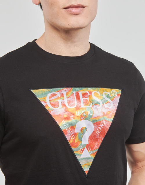 Guess - SS BSC ABSTRACT TRI LOGO TEE - Noir