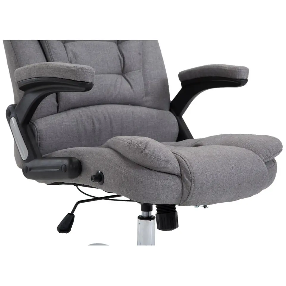 CLP Bureaustoel Thor chroom Frame - Stof - grijs