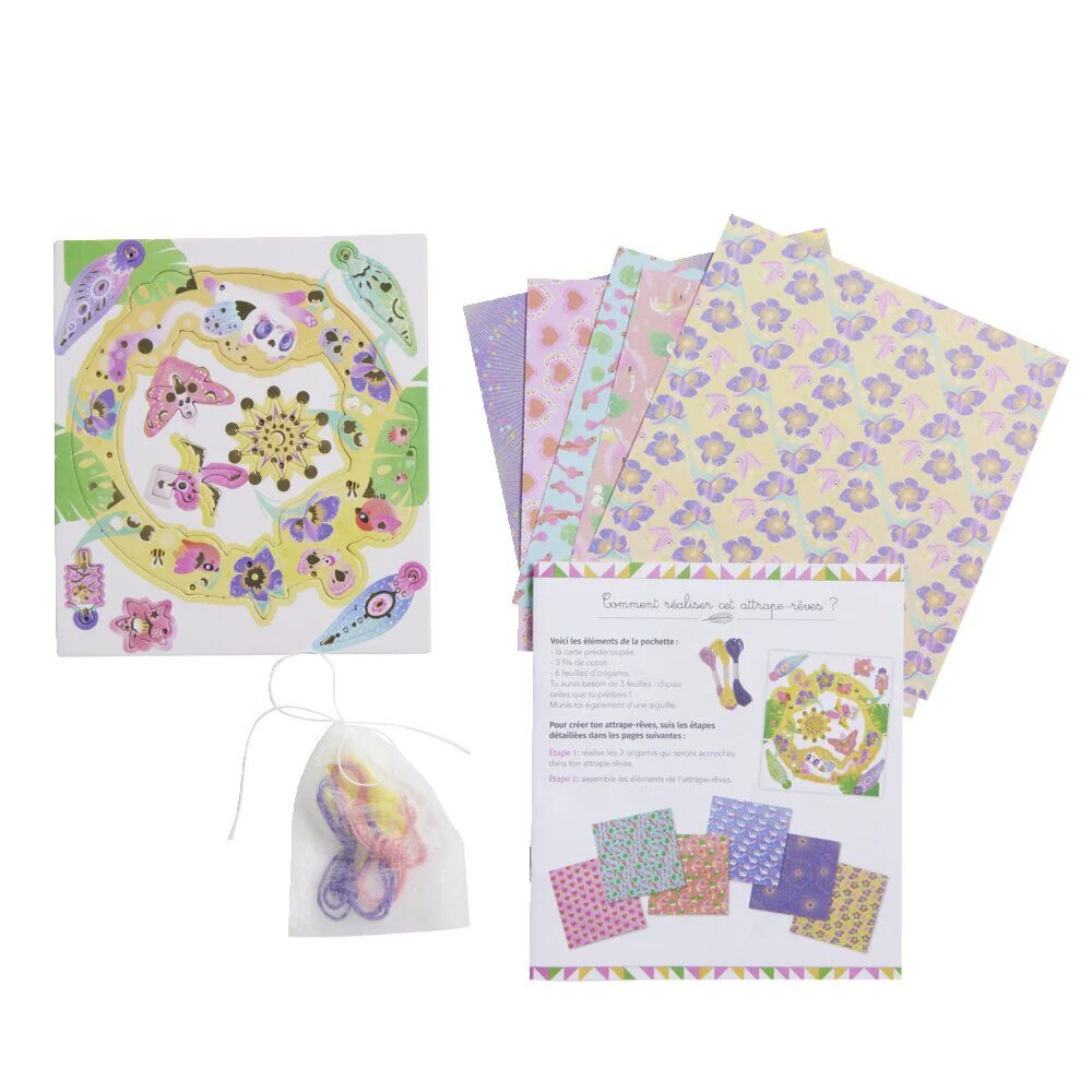 Coffret création attrape-rêves chat et origami