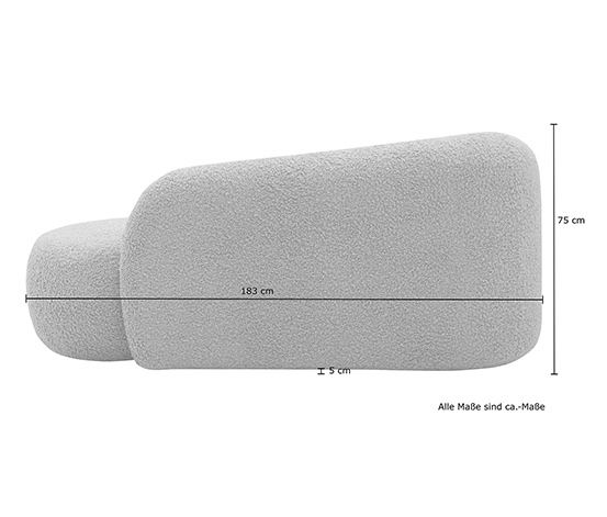DOMO collection Recamiere »Lovund«, links, creme