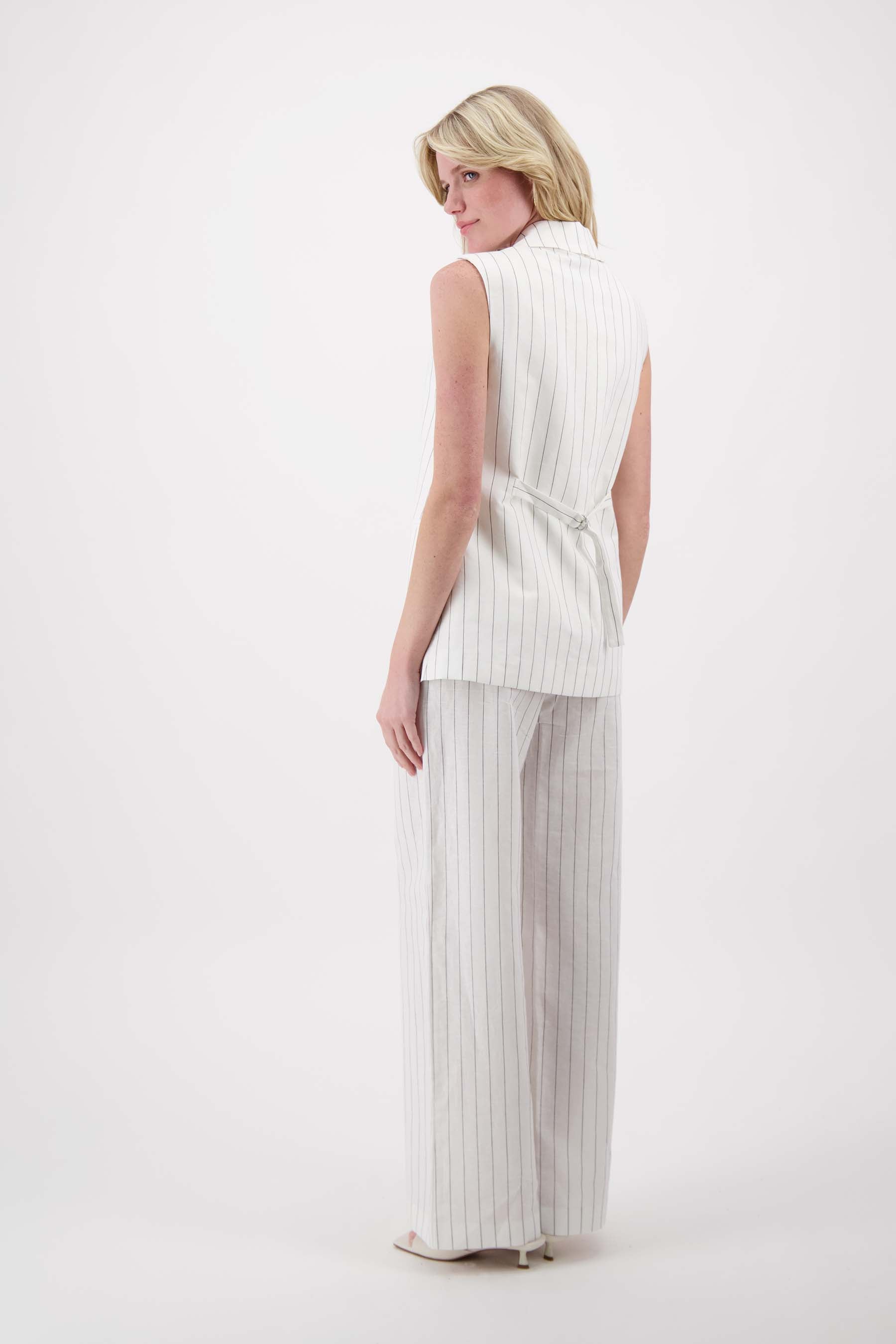 lang mouwloos gilet pin stripe