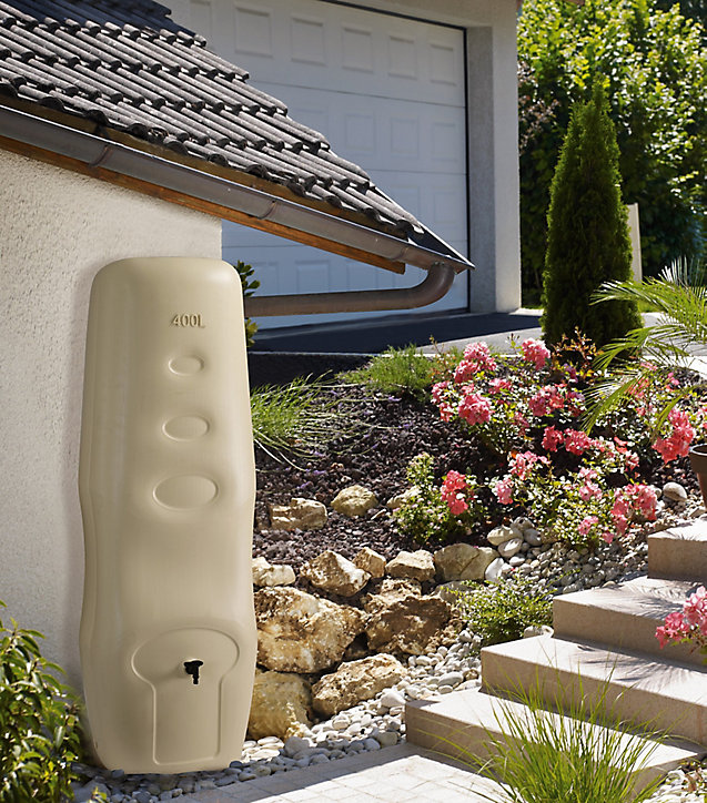 Récupérateur d'eau mural Belli beige 400L