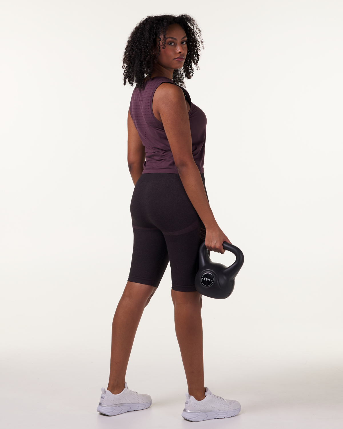 LEVITY Eclipse Mesh Seamless Biker Shorts Red Marl