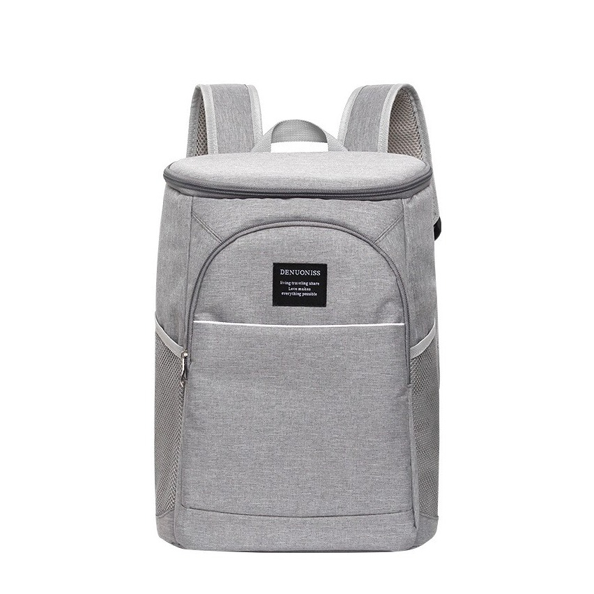 (20L) Oxford Thermo Picknick Rucksack Kühltasche Isolierrucksack für Camping / Wandern / Festivals - Grau