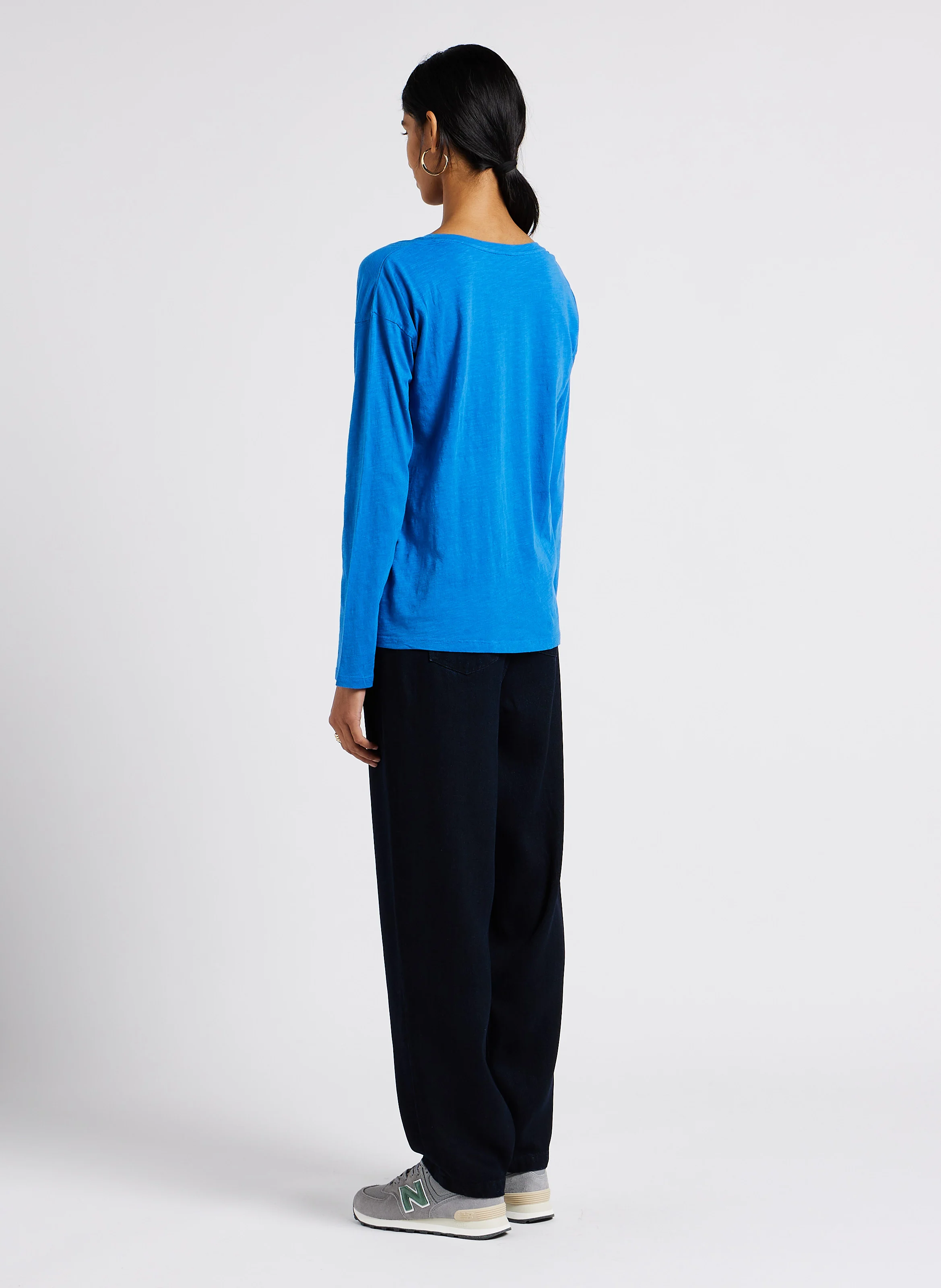 YOLANDA - Pantalon droit taille haute ceinturé| Noir