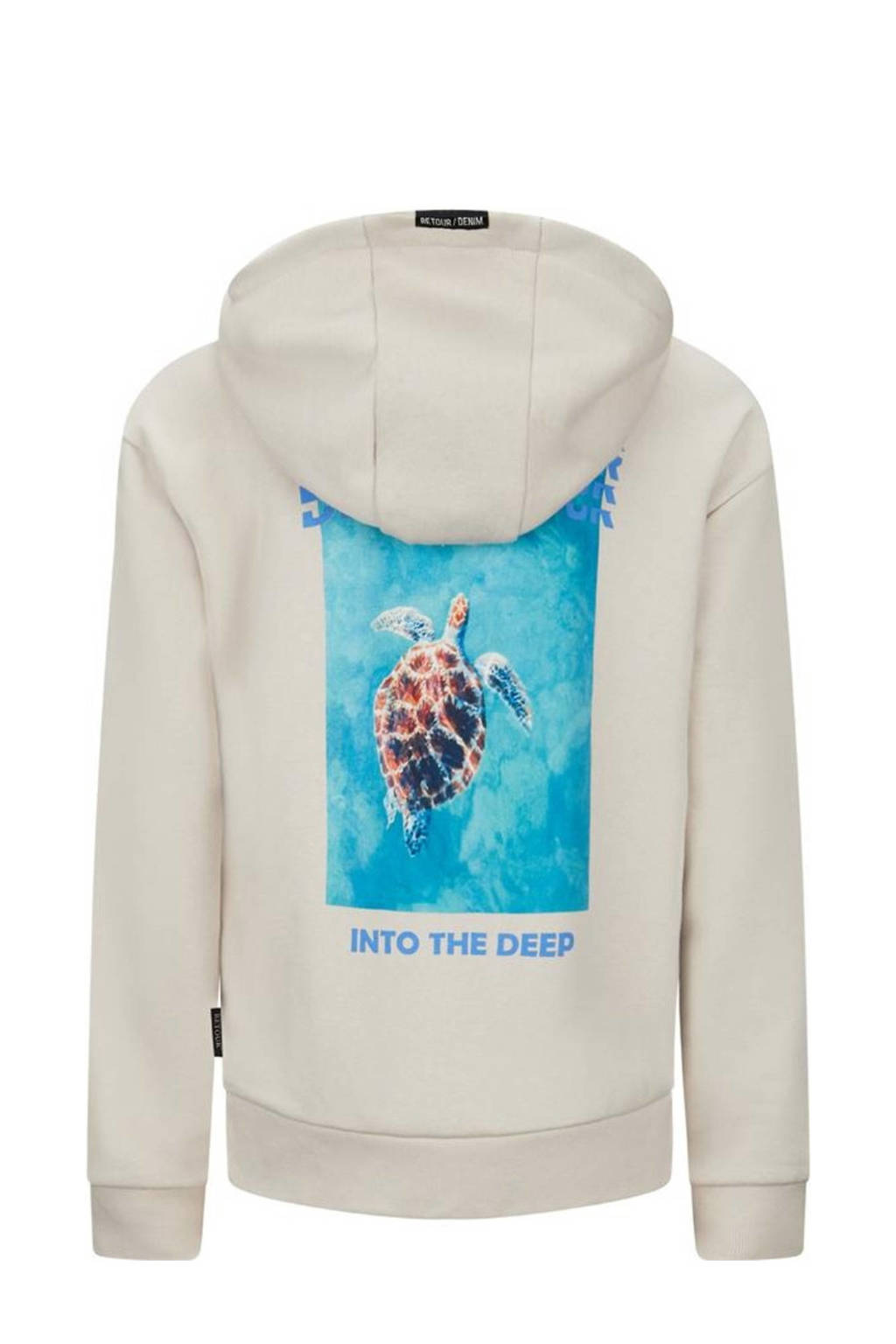 Retour Jeans hoodie Otis met backprint beige