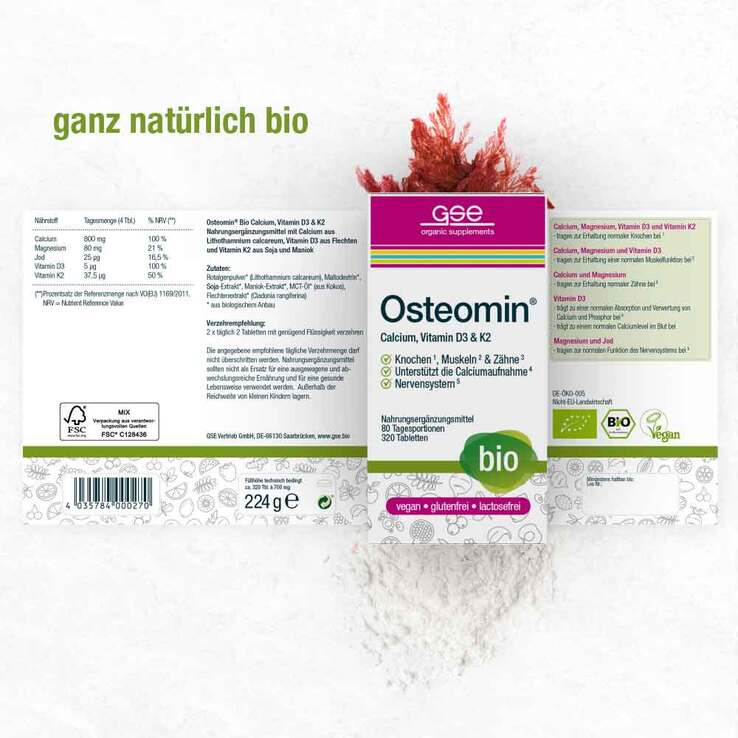 Osteomin Bio Calcium Vitamin D3 & K2 Tabletten, 320 St